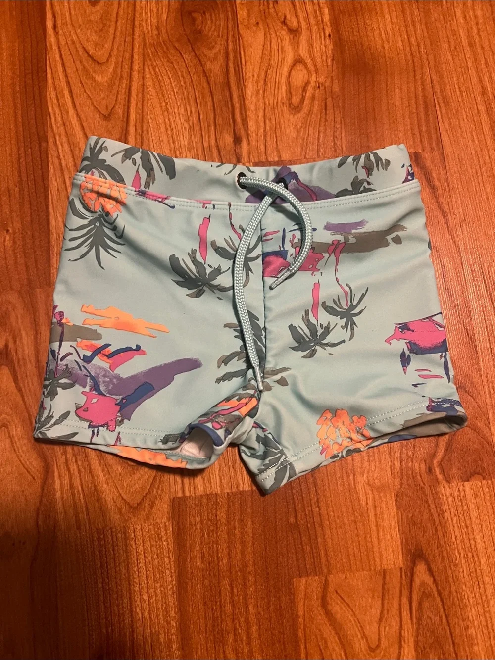 OshKosh B'gosh Light Seafoam 'Summer Vibes' Rash Guard Set with Tropical Print